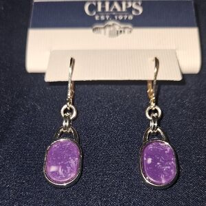 Chaps Purple Teardrop Earrings in Elegant Design